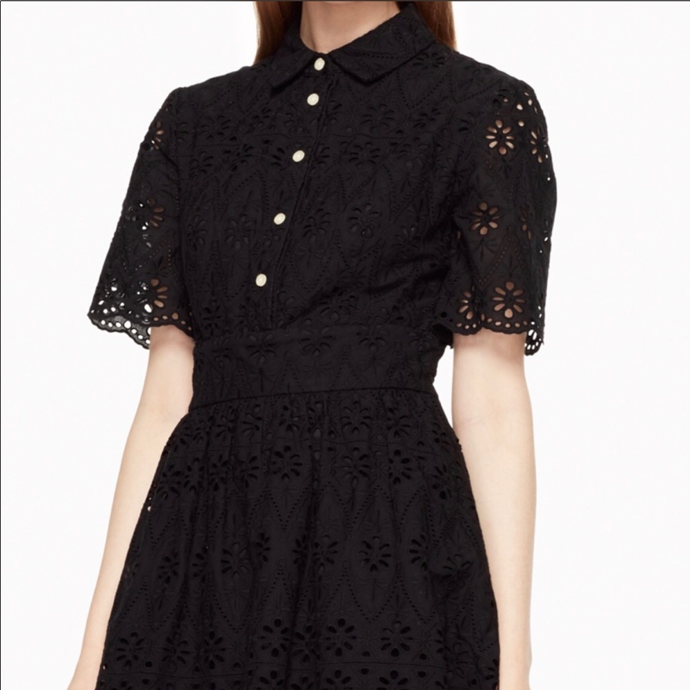 Kate Spade Eyelet Flounce Shirt Dress